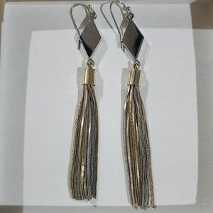 Elegant Silver and Gold Tassel Earrings